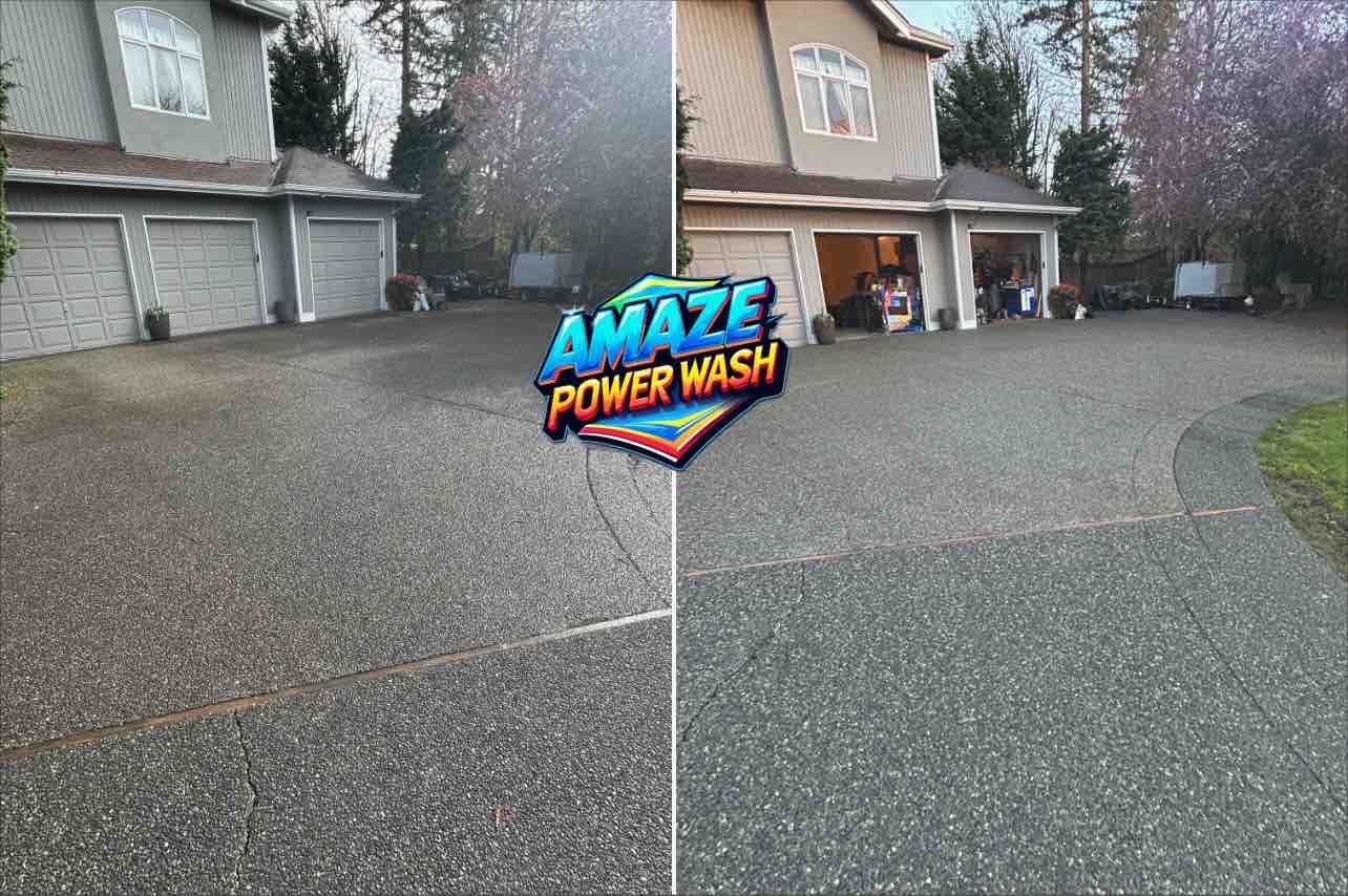 Amaze Power Wash LLC Delivers 5-Star Driveway Cleaning in Bellevue, WA.