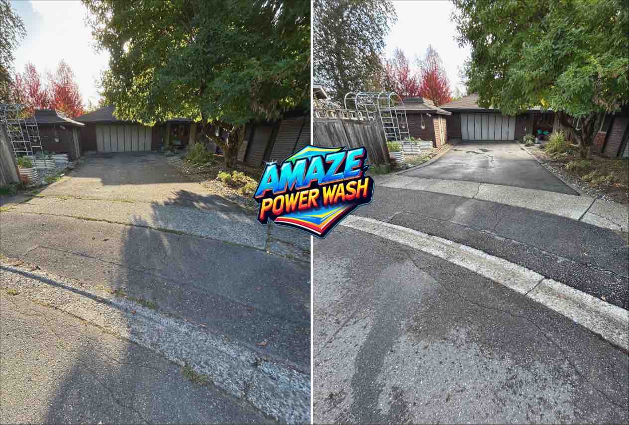 “Driveway Cleaning in Redmond, WA – Oil Stain Removal by Amaze Power Wash LLC”